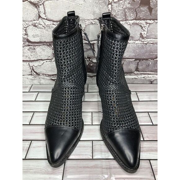 Sam Edelman Elita Black Leather Cut Out Block Heel Western Boots Women Sz 10M US - Picture 2 of 16